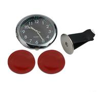 Horloge de tableau de bord de voiture avec affichage numérique lumineux - Horloge compacte de 40 mm pour grille d'aération pour voiture, bateau et vélo - Construction en métal plaqué (noir)