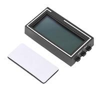 Horloge de tableau de bord de voiture - Grand écran LCD - Heure et date - Horloge numérique portable avec support pour voiture, bureau, maison - Plastique ABS - Noir