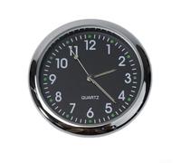 Horloge de tableau de bord lumineuse pour grille d'aération de voiture - Montre analogique à quartz noire phosphorescente pour véhicule