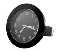 Horloge de tableau de bord - Mini quartz lumineux plaqué métal de 4,5 cm de diamètre - Minuterie analogique avec support adhésif - Design de véhicule nautique - Affichage de l'heure à incandescence