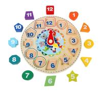 Horloge de tri de Formes - Jouet interactif d'apprentissage du Temps, Horloge Puzzle en Bois pour Tout-Petits | Trieur de Formes, Jeu éducatif préscolaire, Activité d'association de Couleur