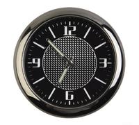 Horloge de voiture à quartz analogique pour grille d'aération de voiture, accessoire de décoration d'intérieur de voiture, 4 x 4 cm, noir ou argenté, 1 pièce (noir)