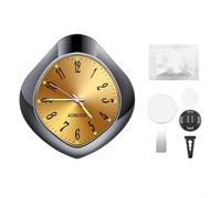 Horloge de voiture à quartz avec aromathérapie et affichage lumineux de nuit, pince et autocollant pour installation sur grille d'aération ou tableau de bord, accessoire intérieur automobile (E)