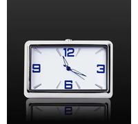 Horloge de voiture à quartz avec miroir en verre, forme carrée pour tableau de bord ou installation intérieure de voiture, accessoires de montage inclus pour une fixation sûre (I)