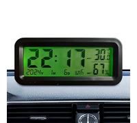 Horloge de voiture - ABS 8 x 3 cm - Mini horloge numérique LCD - Minuterie de table numérique alimentée par l'énergie solaire - Pour voiture, véhicule, berline, pickup, scooter, grille d'aération, SUV