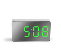 Horloge de voiture électronique compacte avec affichage miroir LED multi-scènes pour voyage, bureau et chambre à coucher (vert)