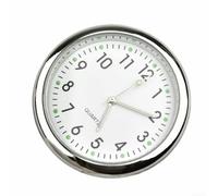 Horloge de voiture lumineuse à quartz analogique pour grille d'aération | Horloge lumineuse à quartz analogique pour tableau de bord de voiture, support en métal, blanc, pour voiture, maison, bureau