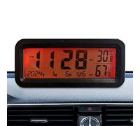 Horloge de voiture - moniteur d'humidité numérique lumineux, horloge avec format 24 heures calendrier et heure, pour camion voiture véhicule berline ramassage scooter SUV prise d'air console
