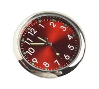 Horloge de voiture pour tableau de bord avec affichage numérique lumineux, support sur grille d'aération, design compact de 40 mm, pour métal plaqué durable, pour automobile, bateau, vélo, H (rouge)