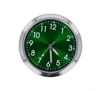Horloge de voiture pour tableau de bord avec affichage numérique lumineux, support sur grille d'aération, design compact de 40 mm, pour métal plaqué durable, pour automobile, bateau, vélo, H (vert)