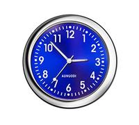 Horloge de voiture ronde bleue, 38 mm, montre électronique de voiture, horloge à quartz lumineuse, universelle, décoration de tableau de bord, ornement pour grille d'aération de climatisation