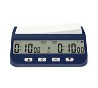 Horloge d'échecs professionnelle Minuterie pour échecs chinois Go et échecs internationaux avec plusieurs modes Fonction mémoire Silencieux Design ABS compact Bleu foncé 14 x 8,5 cm