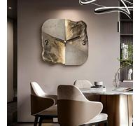 Horloge DéCorative CréAtive Et IrréGulièRe Tableau Mural Horloge En GrèS pour Salon Texture Tridimensionnelle 3d Finition GivréE Convient Au Salon Au Bureau Et à La Chambr Style-A 50x50cm/19.7x19.7in
