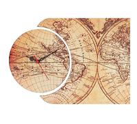 Horloge décorative en MDF (2 pièces) dans le style carte du monde