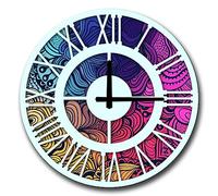 Horloge décorative en MDF avec style éventail multicolore
