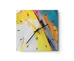 Horloge Décorative Moderne Carrée 40x40 cm Abstrait Art - 4871 | Impasse Peintures Tridimensionnel Pendule Murale Horloge Murale Silencieuse Grand Décoration Murale Salon Cuisine ARTTOR