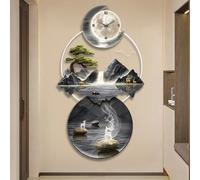 Horloge décorative Murale 3D avec lumière LED, Alimentation Secteur, Horloge Murale d'art Moderne, Lampe Murale, décoration Murale Moderne pour Salon, Chambre, Bureau, entrée (Style H 27,55*