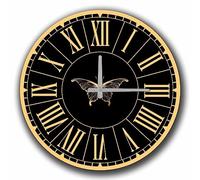 Horloge décorative or et blanc MDF