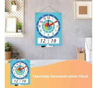Horloge d'enseignement en classe - Matériau en carton stable, design interactif mignon, étiquettes claires des heures et des minutes, format facile à transporter | Aide à l'apprentissage pratique pour