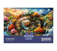 Horloge des Quatre Saisons Puzzle 1000 Pièces pour Adultes Et Enfants Dès 14 Ans Jeux De Défi Jouets Éducatifs Divertissement Créatif Cadeau Classiques Décoration De La Maison 70x50cm/1000pcs