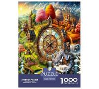 Horloge des Quatre Saisons Puzzle De 1000 Pièces pour Adultes Et Enfants À Partir De 12 Ans Jeu De Patience Et De Réflexion De Qualité Supérieure Décoration De La Maison 70x50cm/1000pcs