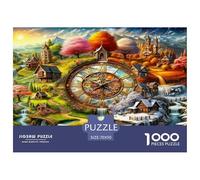 Horloge des Quatre Saisons Puzzle De 1000 Pièces pour Adultes Et Enfants À Partir De 12 Ans Jeux De Défi Jouets Éduchatifs Divertissement Créatif Cadeau Classiques - Activité Familiale Parfaite 70x50