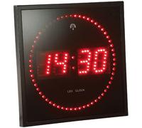 Lunartec Horloge digitale murale radiopilotée 140 LED – Rouge