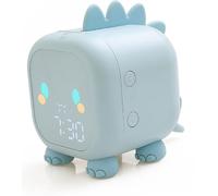 Horloge Digitale Intelligente Cute Fun Dragon LED Silicone Cartoon Bedside Night Light Alarm Clock for Children Blue
