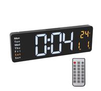 Horloge digitale murale,Horloge LED grand écran,Horloge digitale grand affichage,Horloge avec affichage de la température,Horloge digitale avec télécommande,Horloge murale avec affichage de la date et