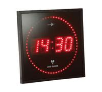 Lunartec Horloge digitale murale radiopilotée avec 140 LED - Rouge