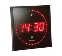 Horloge digitale murale radiopilotée avec 170 LED - Rouge - Lunartec