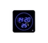 Horloge digitale radio-pilotée BLEUE avec température