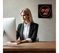 Horloge digitale radio-pilotée rouge