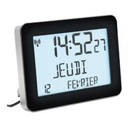 Horloge Digitale Radiopilotée FISHTEC Date Complète Rétroéclairage Double Alarme Noir Maison