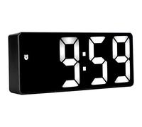 Horloge Digitale, Réveil LED Conversion 12 ou 24 Heures Luminosité Réglable 2 Modes d'alimentation USB Miroir Horloge Numérique de Bureau Moderne pour Salon Chambre à Coucher