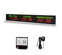 Horloge d'intérieur à LED avec correction automatique GPS, connexion via hotspot pour affichage mural de l'heure multi-villes