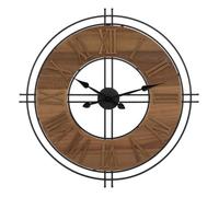 Atmosphera Horloge Dorian en bois et métal – 65 cm – Marron