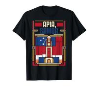 Horloge Drapeau des Samoa Apia Tour Voyage Vacances T-Shirt