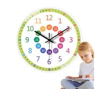 Horloge éducative pour , horloge murale pour , horloge analogique de 8 pouces pour mur de classe, horloge d'enseignement pour l'enseignement 'heure sans tic-tac, montre silencieuse p