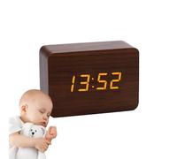 Horloge électrique en bois - Réveil numérique en bois, affichage de bureau, contrôle du son | Mode week-end moderne, grand écran pour chevet, chambre à coucher, bureau, étude, salon, décoration