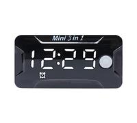 Horloge électronique 3 en 1 - Thermomètre électronique - Voltmètre - Affichage de l'horloge - Accessoire de moto - Thermomètre d'extérieur