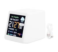 Horloge électronique de bureau LCD affichage num é rique calendrier temp é (Blanche)