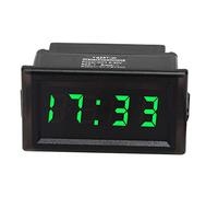 Horloge électronique de voiture, petite horloge numérique anti-poussière, 4,5-30 V avec affichage LED automatique, pour tableau de bord et grille d'aération de voiture (verte)