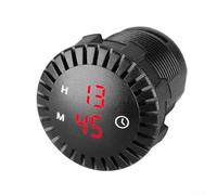 Horloge électronique étanche 12 V-24 V avec affichage numérique LED et contrôle tactile, boîtier en ABS pour moto, voiture, VTT, scooter électrique, (rouge)