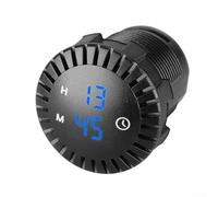 Horloge électronique étanche 12 V-24 V avec affichage numérique LED et contrôle tactile, boîtier en ABS pour moto, voiture, VTT, scooter électrique, bleu