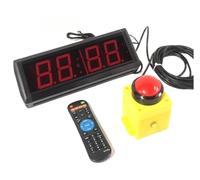 Horloge électronique LED 4 chiffres 2,3 pouces avec compte à rebours/minuterie (minutes/secondes), télécommande infrarouge, couleur rouge Utilisation multiscénario