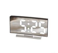 Horloge électronique LED avec écran incurvé et grand affichage des polices, fonction d'alarme simple pour la gestion du temps de bureau, convient aux étudiants (lumière noire et blanche)