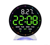 Horloge électronique LED de chevet avec affichage multifonctionnel comprenant l'heure, la date, le jour, les secondes, l'éclairage ambiant, la luminosité réglable et le mode veille pour des nuits