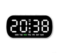 Horloge électronique LED multifonction avec alarme, date et affichage de la température, équipée d'un mode économie d'énergie et d'une alimentation externe pour un fonctionnement fiable (blanc)