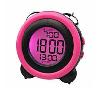 Horloge électronique multi-alarme avec affichage couleur, sonneries fortes et lumières lumineuses conçues pour améliorer le chronométrage dans les environnements sombres (rouge)